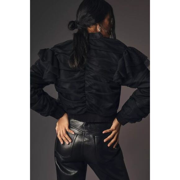 🌸 NWT Anthropologie Appliqué Bomber Jacket – Stunning Textured Detail! 🌸 - Picture 3 of 4